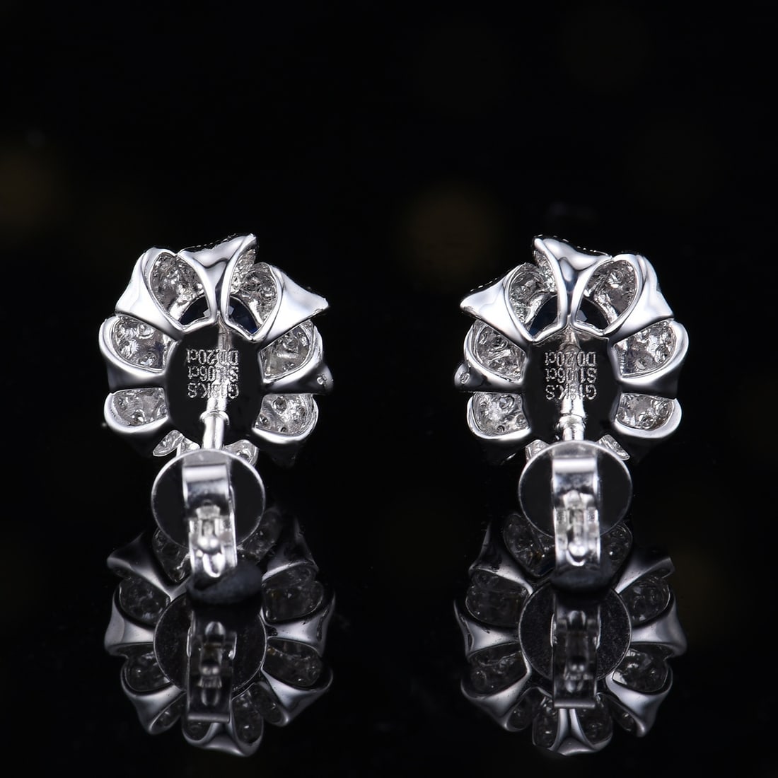 14k Gold 1.26 Ctw Natural Sapphire & Diamond Earrings - 4