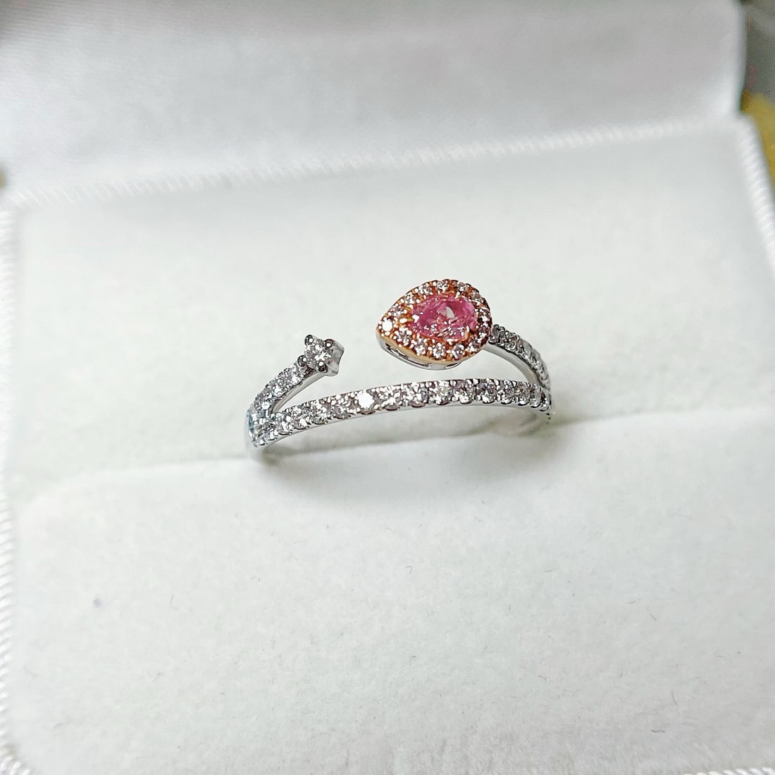 14k Gold 0.52 Ctw Natural Pink Diamond & Diamond Ring - 3