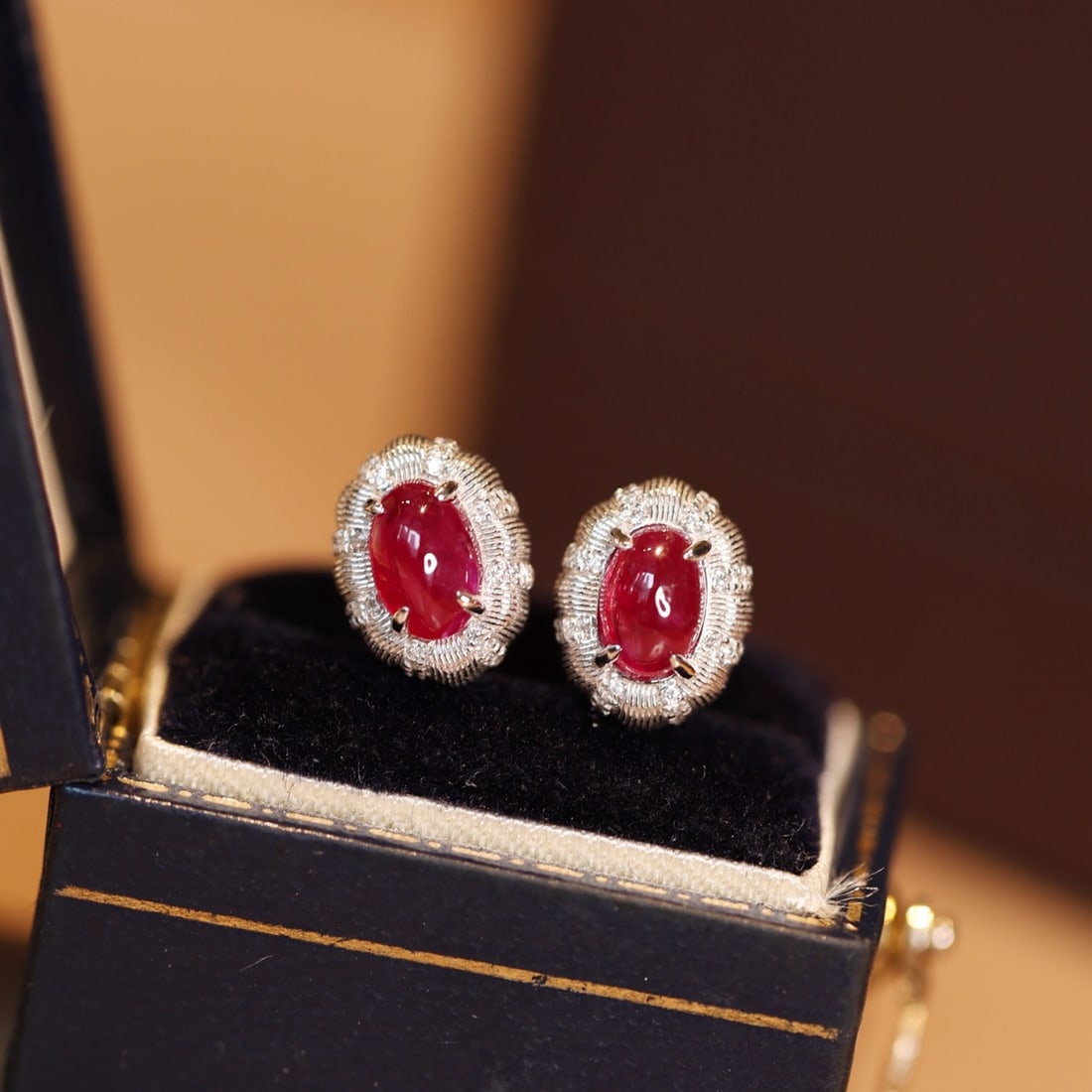 14k Gold 1.38 Ctw Natural Ruby & Diamond Earrings - 2