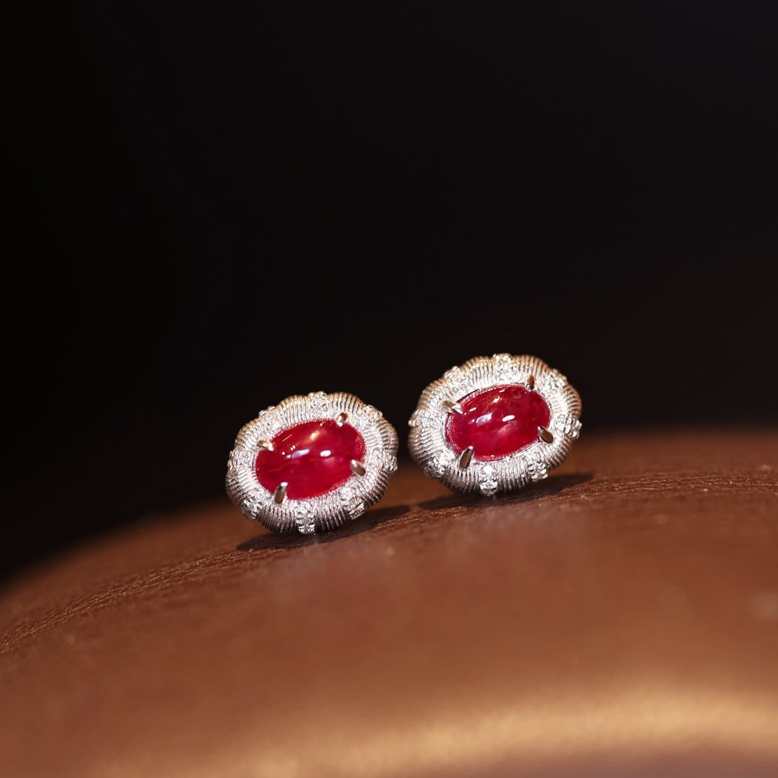 14k Gold 1.38 Ctw Natural Ruby & Diamond Earrings - 3