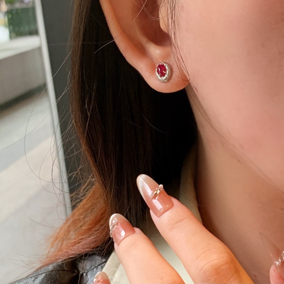 14k Gold 1.38 Ctw Natural Ruby & Diamond Earrings - 4