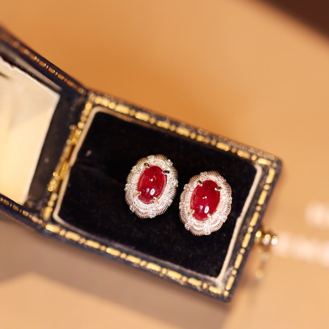 14k Gold 1.38 Ctw Natural Ruby & Diamond Earrings - 6