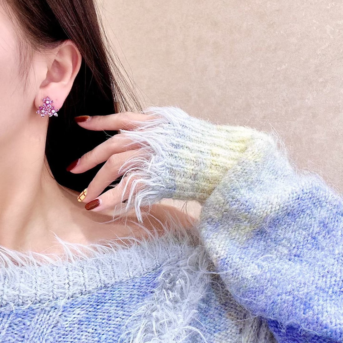 14k Gold 4.21 Ctw Natural Sapphire & Diamond Earrings - 4