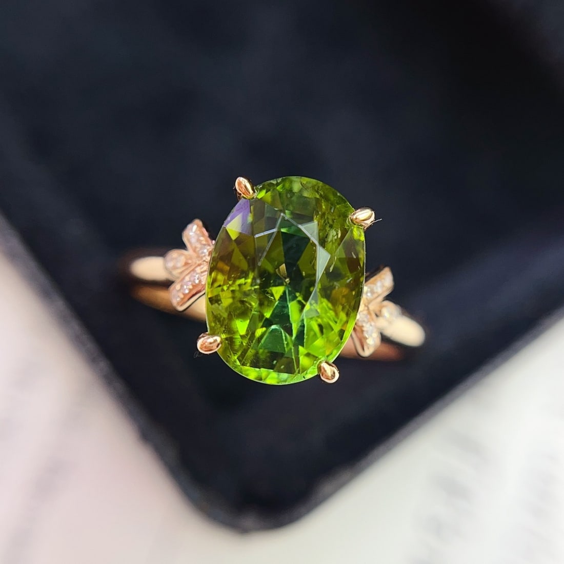 14k Gold 3.40 Ct Natural Tourmaline & Diamond Ring - 2