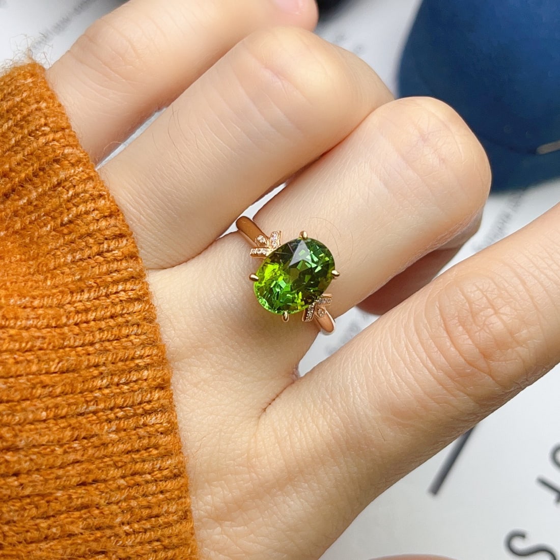 14k Gold 3.40 Ct Natural Tourmaline & Diamond Ring - 3