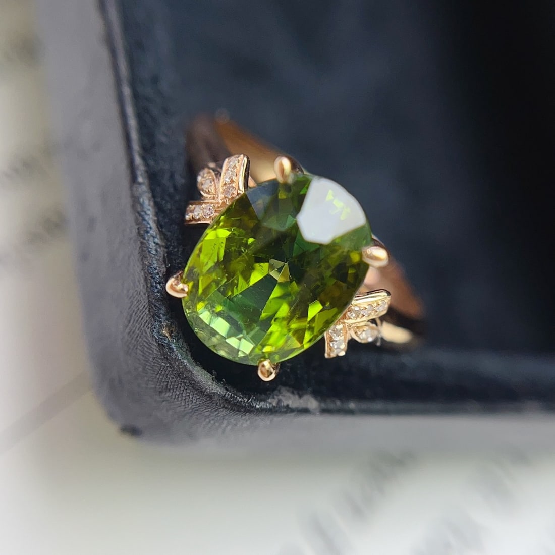 14k Gold 3.40 Ct Natural Tourmaline & Diamond Ring - 4