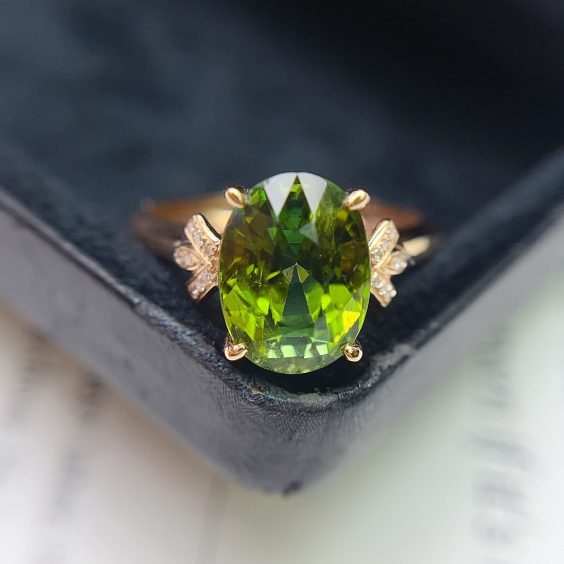 14k Gold 3.40 Ct Natural Tourmaline & Diamond Ring - 5