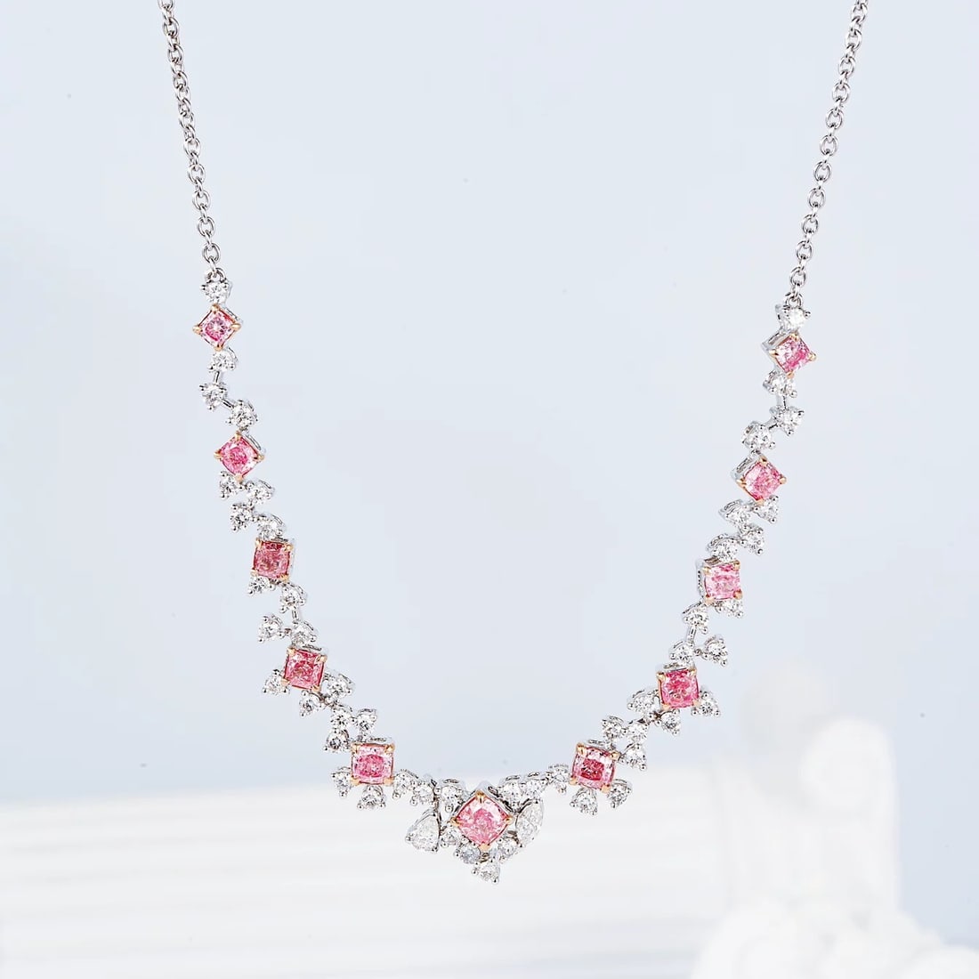 14k Gold 2.05 Ctw Natural Pink Diamond & Diamond Necklace (1 of 5)