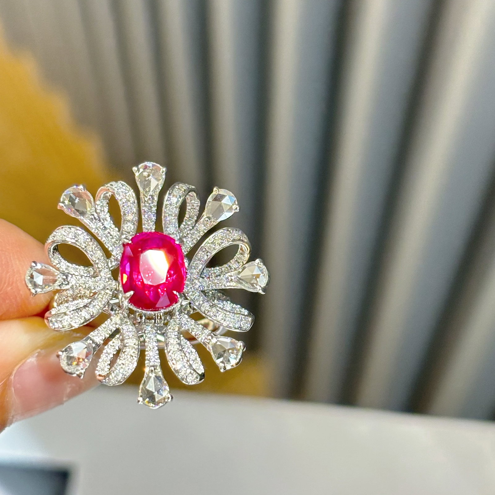 14k Gold 2.01 Ct Natural Ruby & Diamond Ring/pendant( Without Chain ) - 2