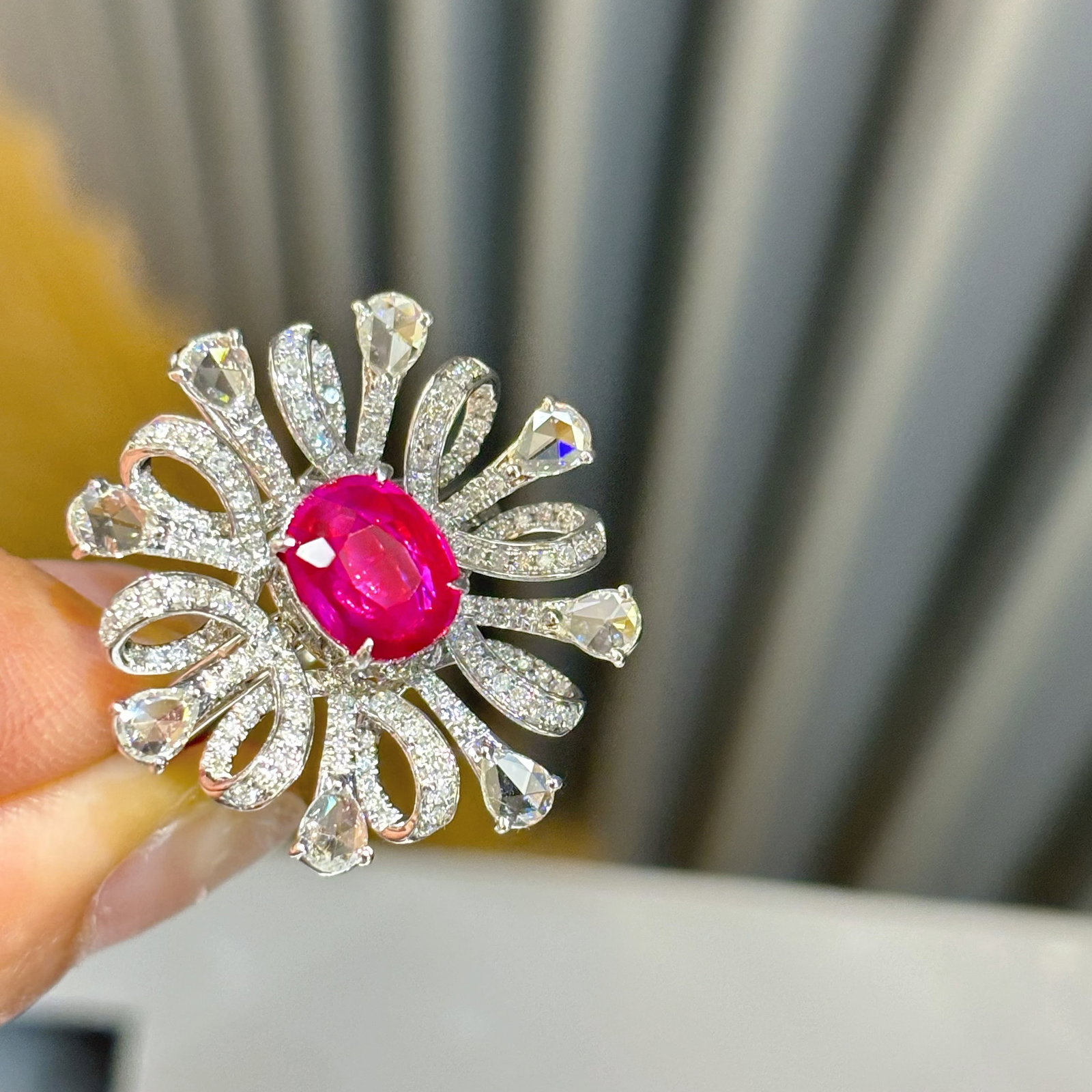 14k Gold 2.01 Ct Natural Ruby & Diamond Ring/pendant( Without Chain ) - 3
