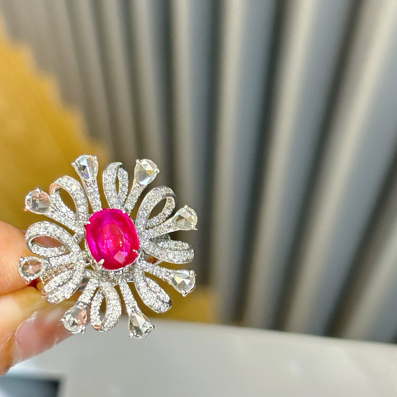 14k Gold 2.01 Ct Natural Ruby & Diamond Ring/pendant( Without Chain ) - 4
