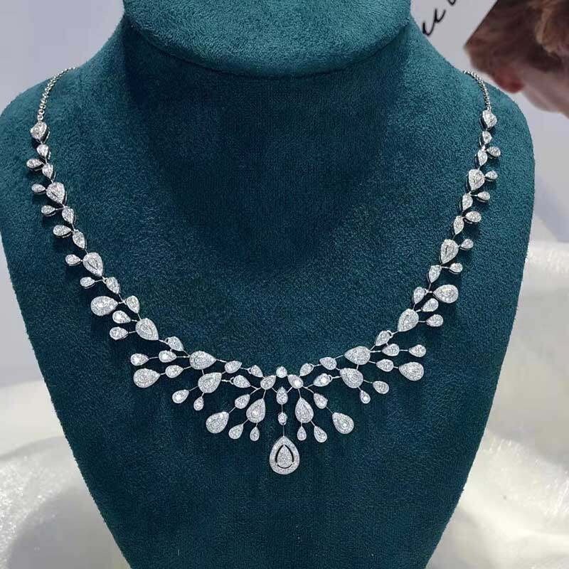 14k Gold 3.56 Ct Natural H Diamond Necklace: Ref:231137002 // gold content:14k gold // main gemstone:diamond // shape:round // carat weight:3. 56ct // clarity grade:vs-si // color:h // treatment:natural // cut grade:g // Condition: New Low Esti