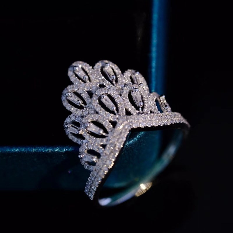 14k Gold 0.75 Ct Natural H Diamond Ring - 2