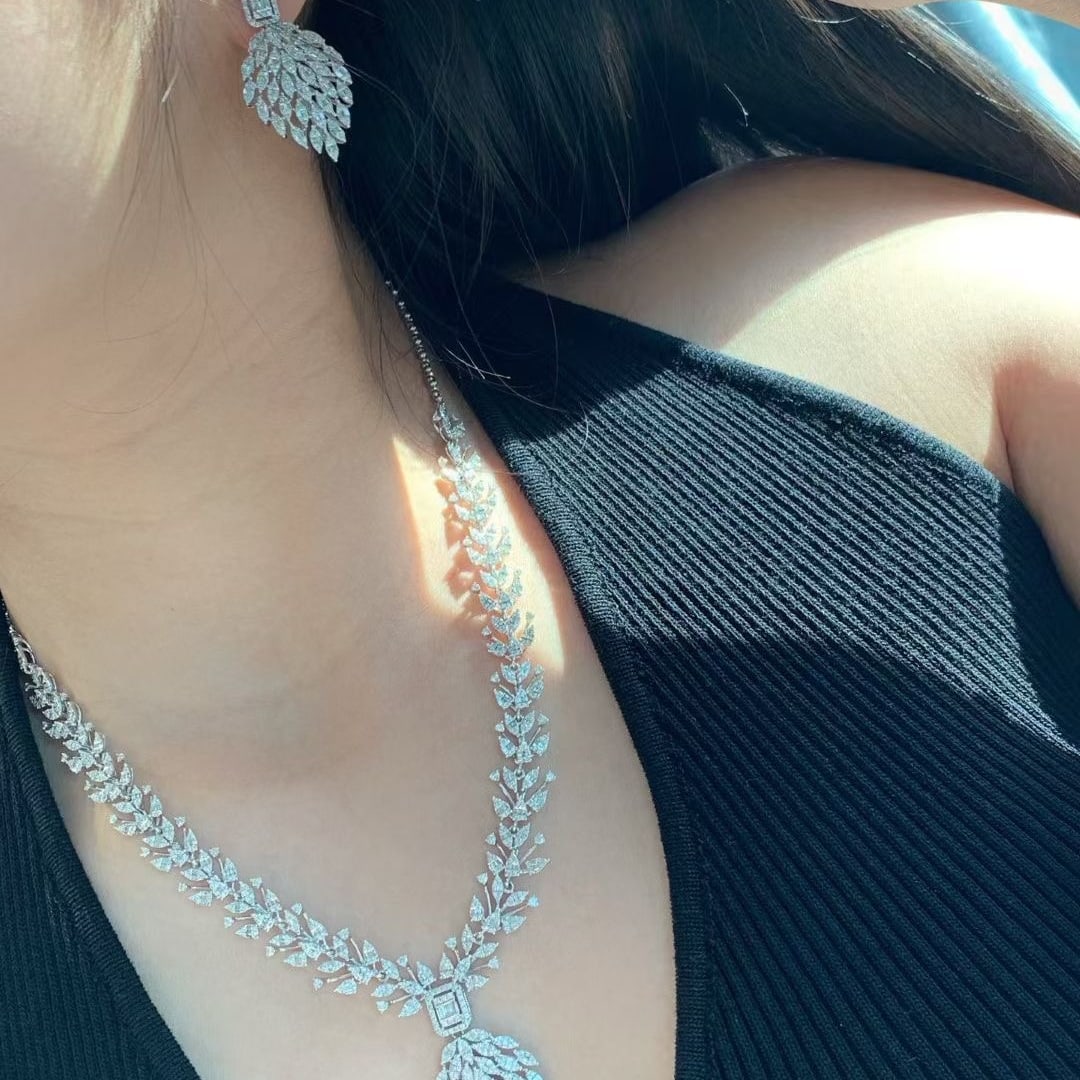 14k Gold 5.77 Ctw Natural H Diamond Jewelry Set - 5