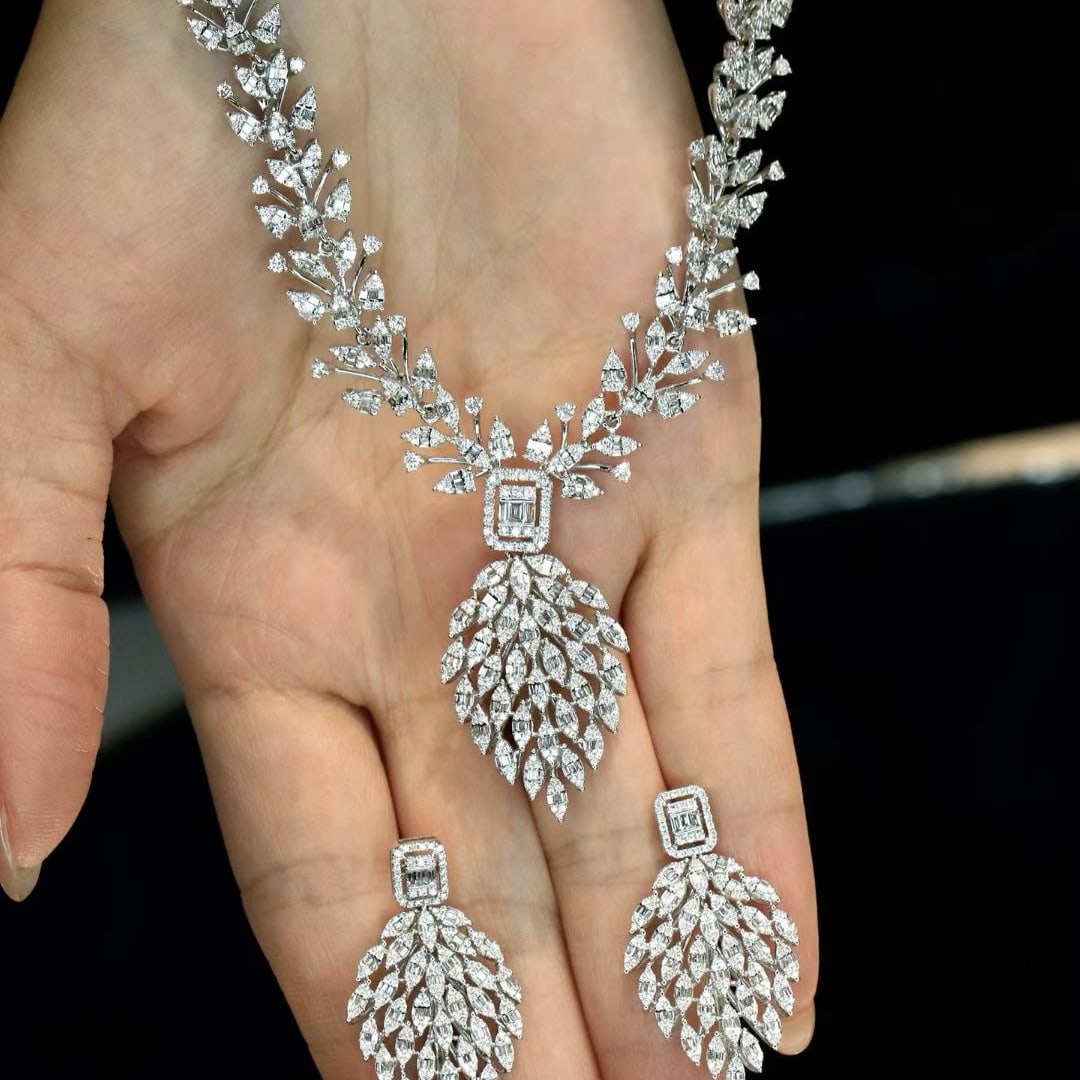 14k Gold 5.77 Ctw Natural H Diamond Jewelry Set - 7