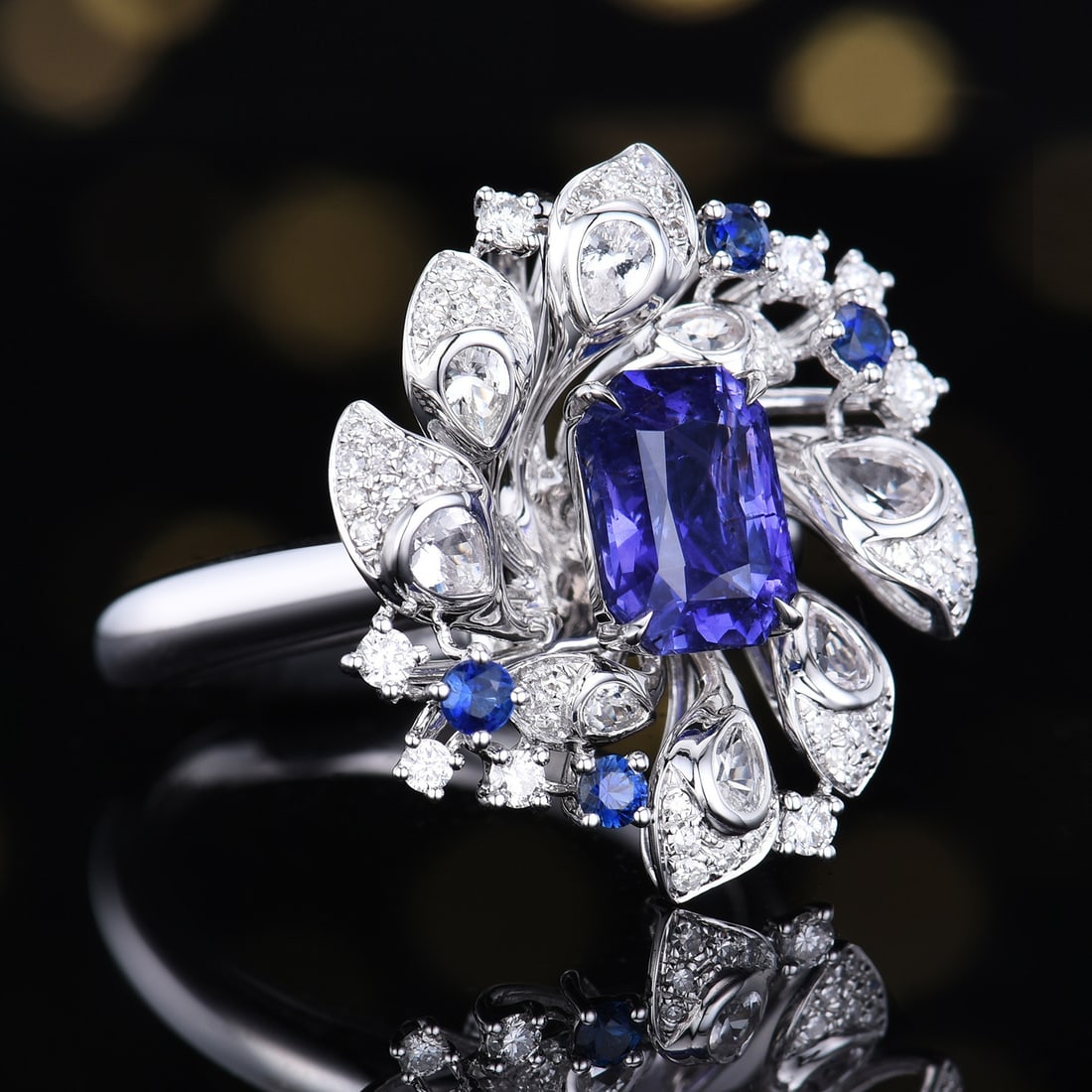 14k Gold 2.48 Ctw Natural Sapphire & Diamond Ring/pendant( Without Chain ) - 3