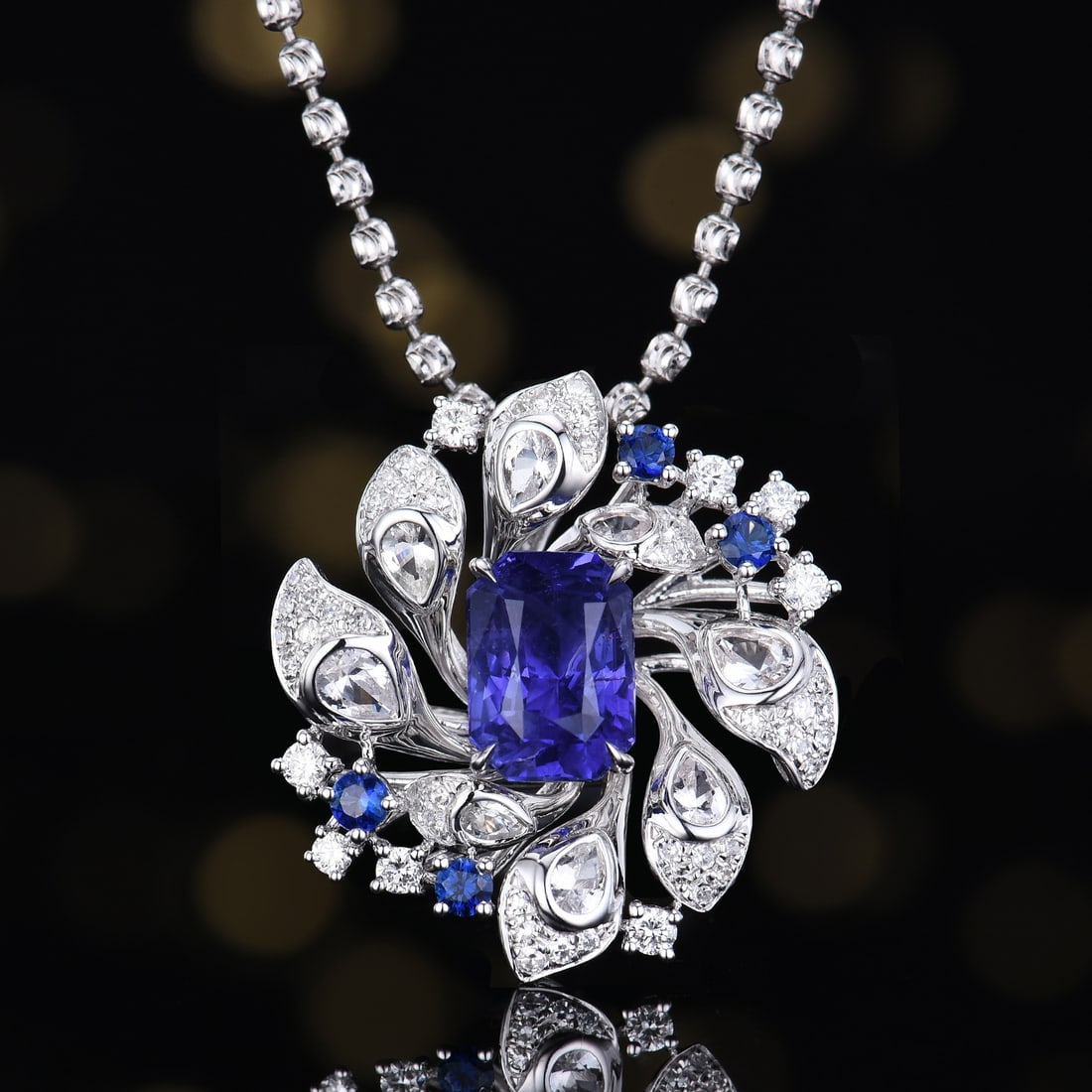 14k Gold 2.48 Ctw Natural Sapphire & Diamond Ring/pendant( Without Chain ) - 4