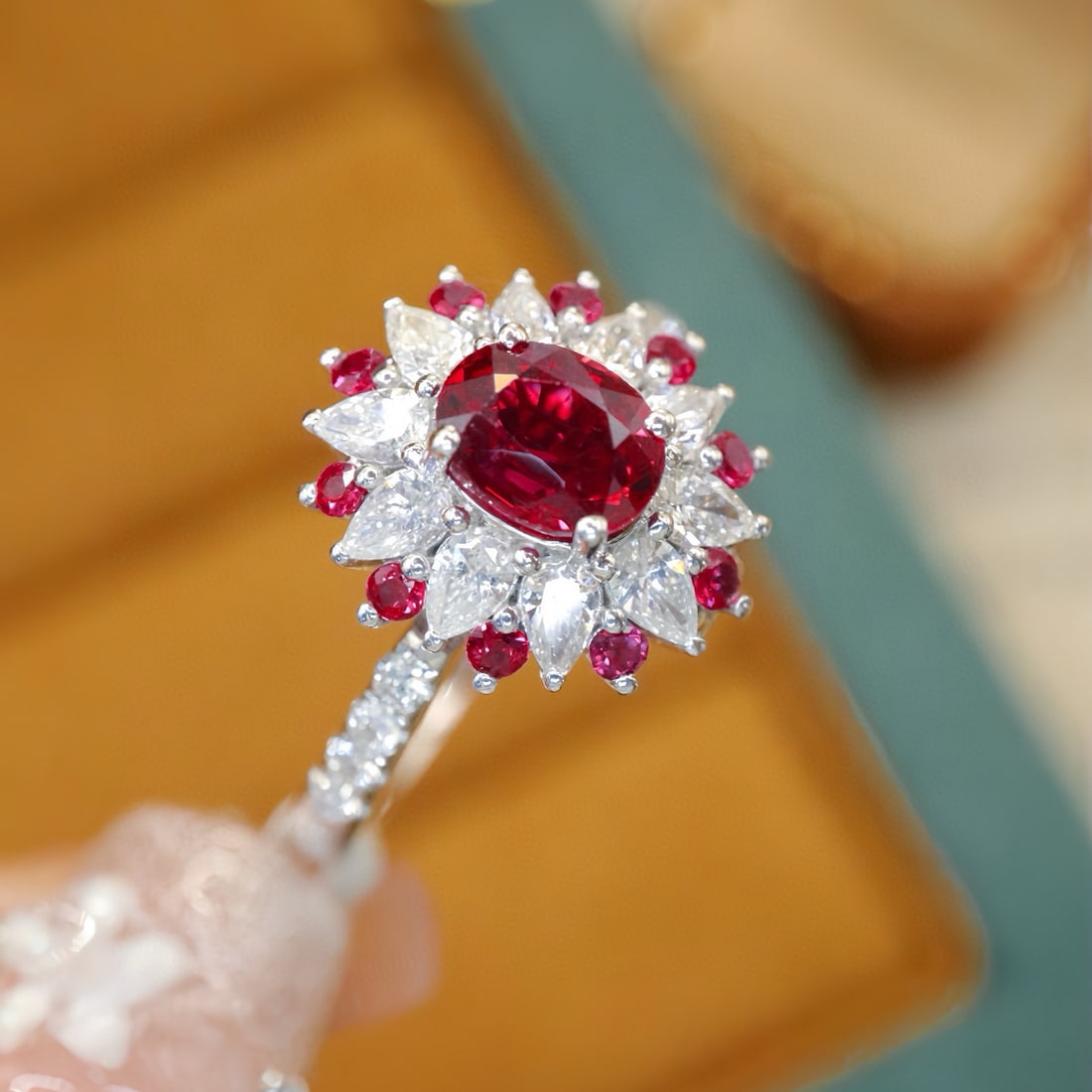 14k Gold 1.73 Ctw Natural Ruby & Diamond Ring/pendant( Without Chain ) - 3