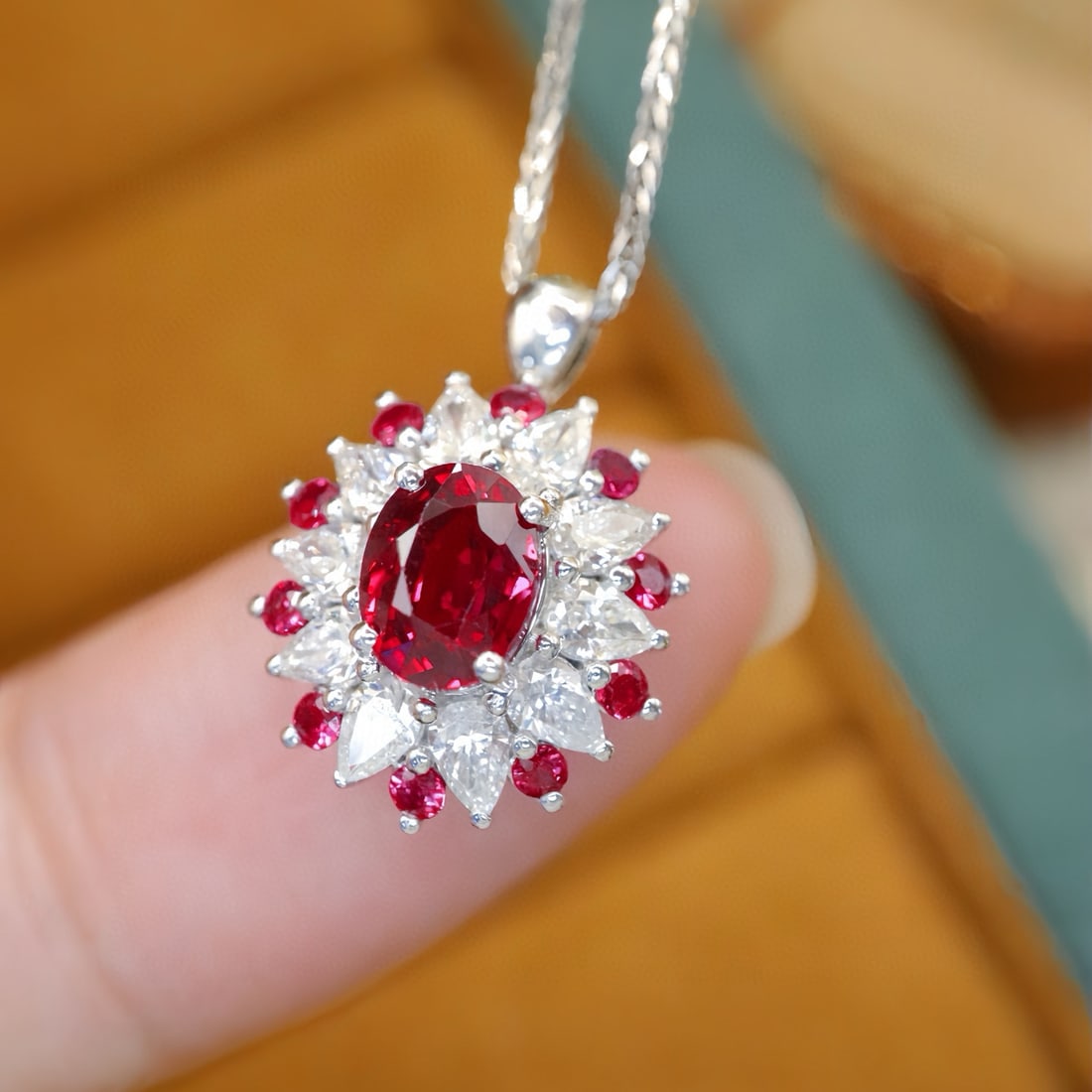 14k Gold 1.73 Ctw Natural Ruby & Diamond Ring/pendant( Without Chain ) - 4