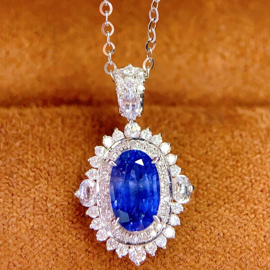 14k Gold 1.35 Ct Natural Sapphire & Diamond Pendant( Without Chain ) (1 of 6)