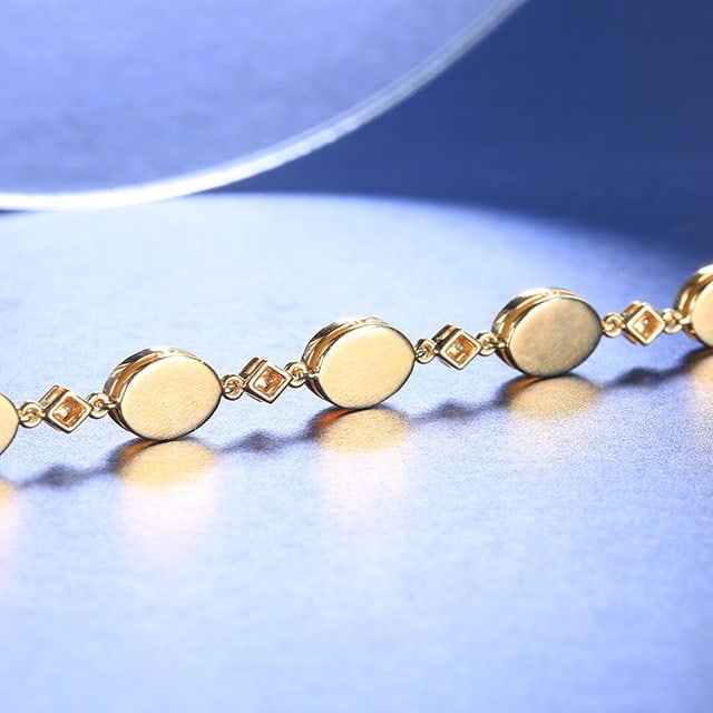 14k Gold 2.70 Ctw Natural Opal & Diamond Bracelet - 4