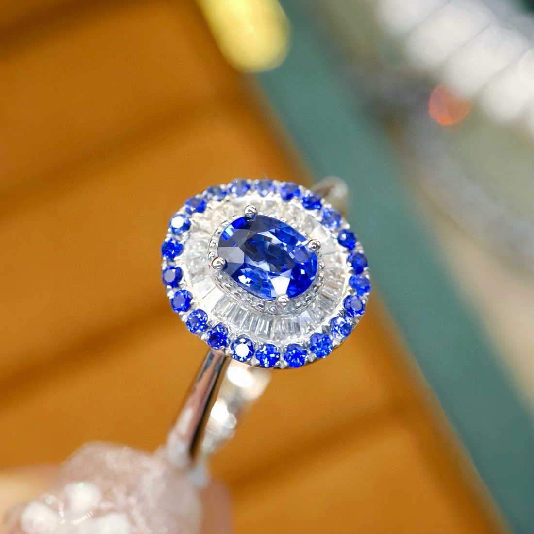 14k Gold 0.67 Ctw Natural Sapphire & Diamond Ring - 3