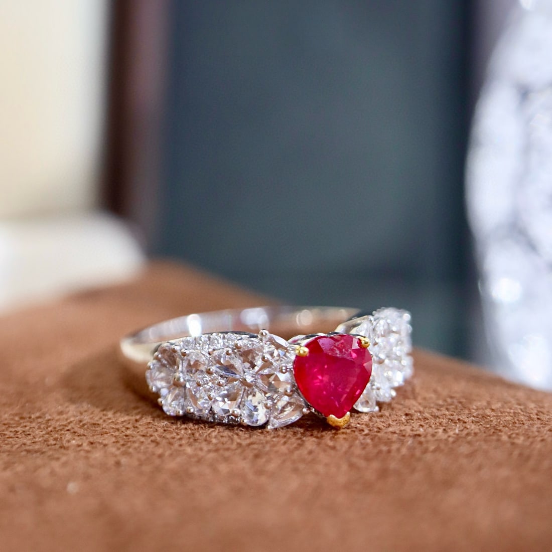 14k Gold 1.14 Ctw Natural Ruby & Diamond Ring - 6