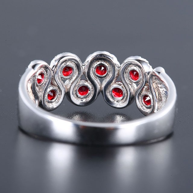 14k Gold 0.78 Ctw Natural Ruby & Diamond Ring - 4