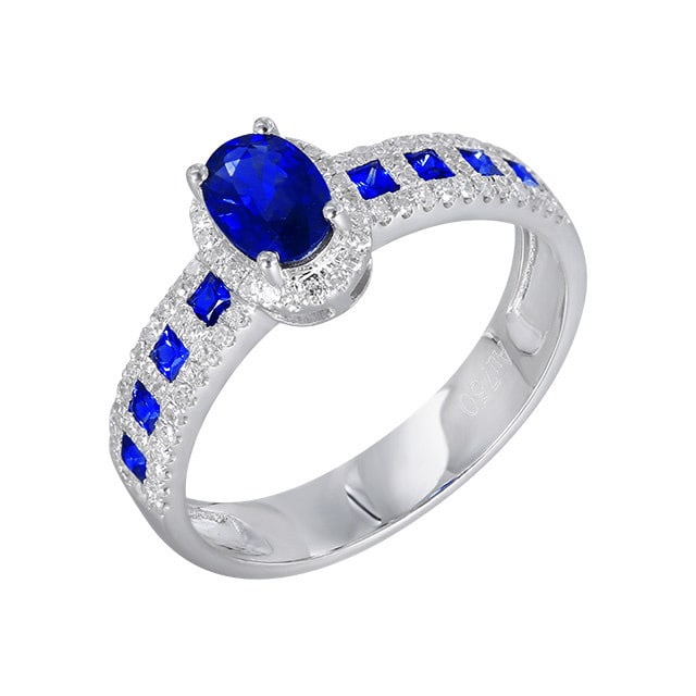 14k Gold 0.89 Ctw Natural Sapphire & Diamond Ring - 5