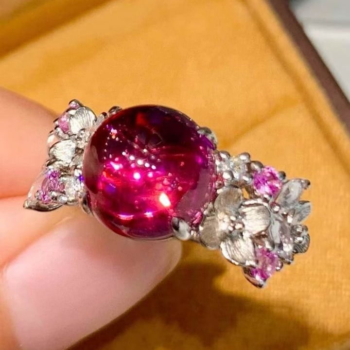 14k Gold 4.65 Ct Natural Tourmaline & Diamond & Coloured Gemstone Ring - 2