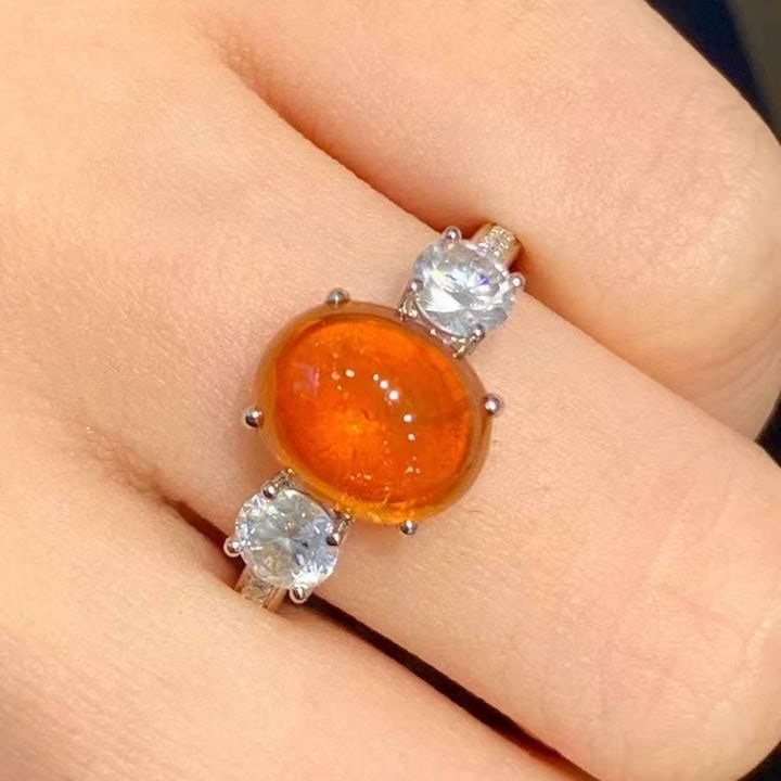 14k Gold 5.25 Ctw Natural Spessartine & Diamond Ring - 2