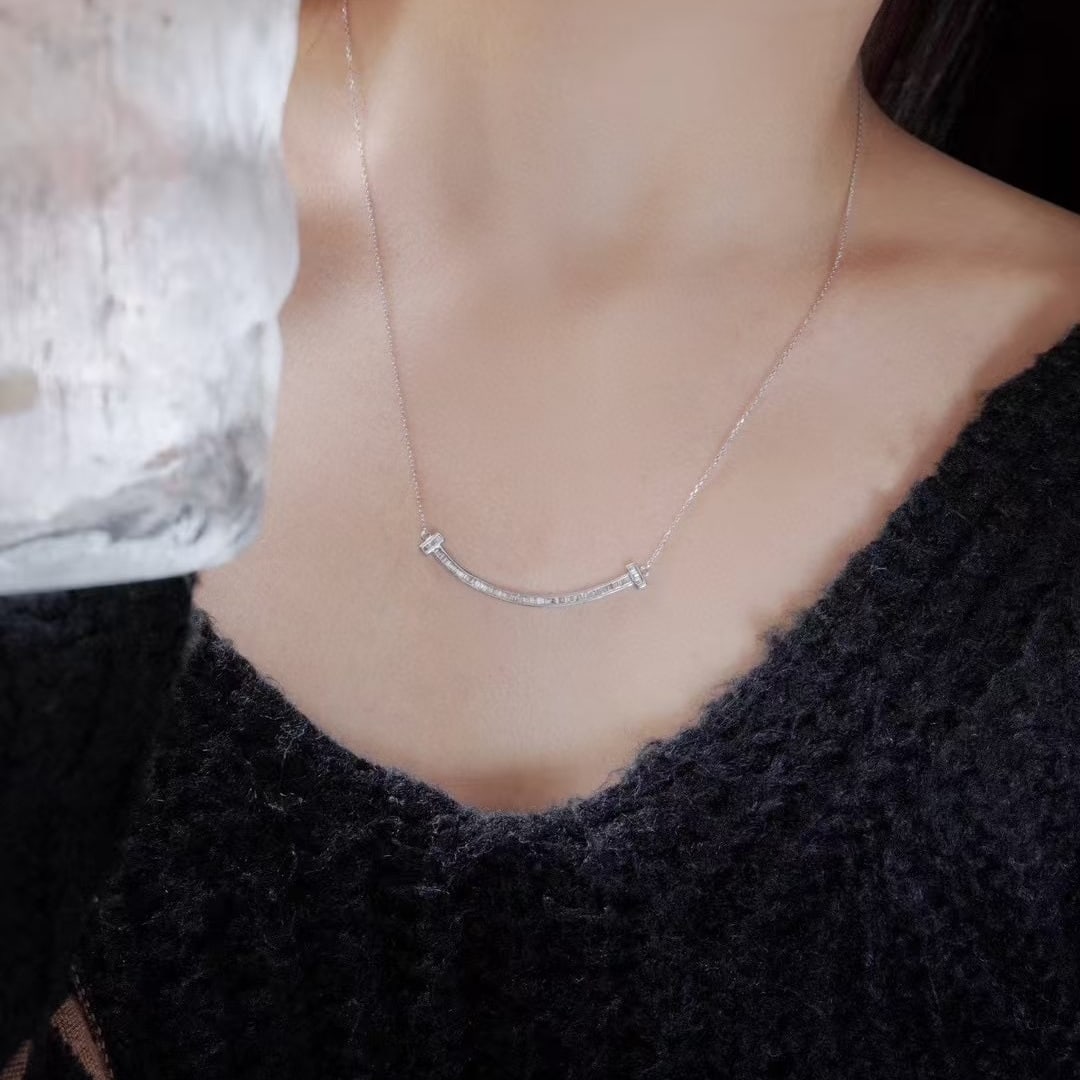 14k Gold 0.38 Ct Natural H Diamond Necklace - 2