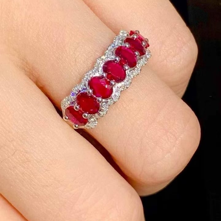 14k Gold 1.2 Ct Natural Ruby & Diamond Ring - 6
