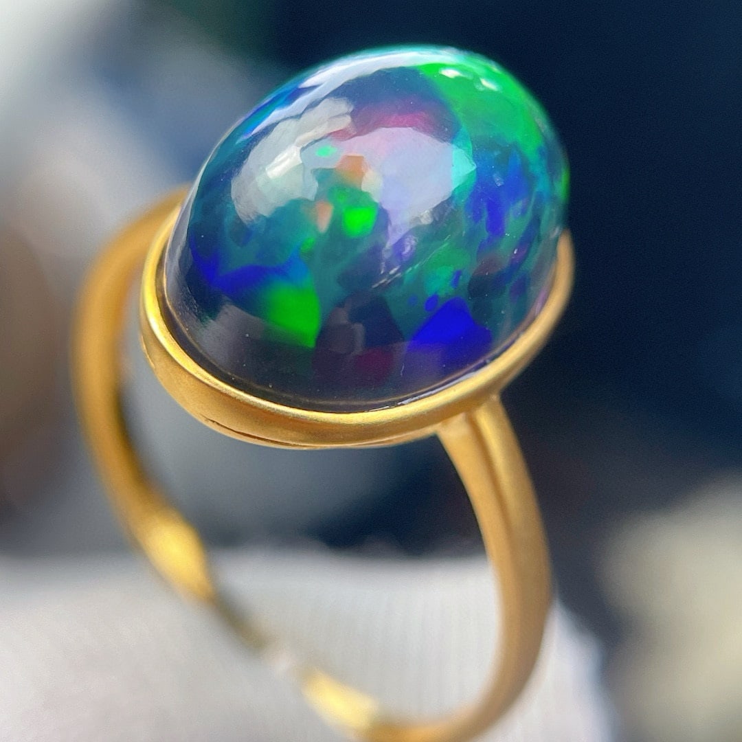 14k Gold 5 Ct Natural Opal Ring - 4