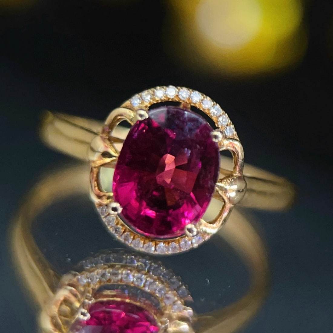 14k Gold 1.96 Ctw Natural Tourmaline & Diamond Ring - 2