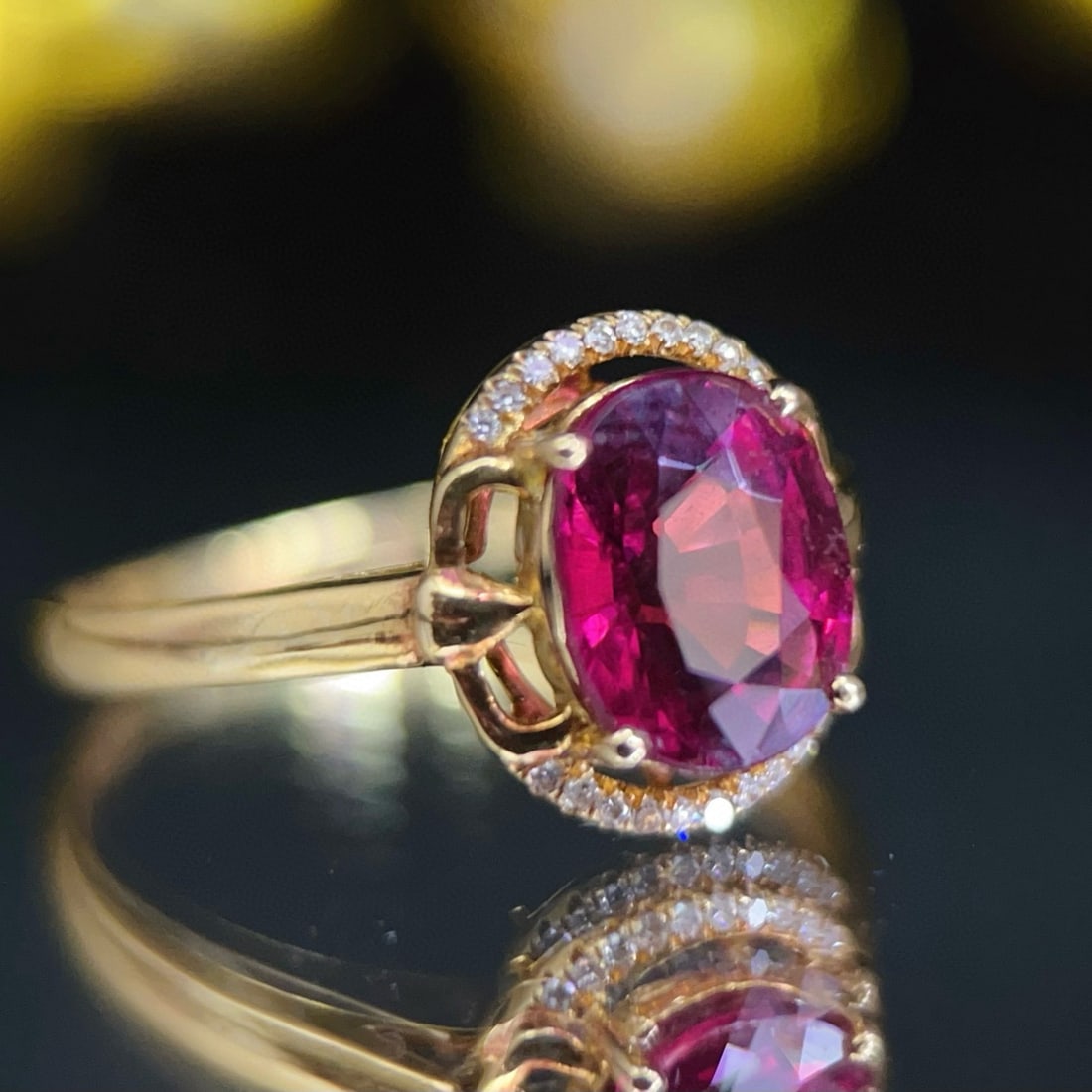 14k Gold 1.96 Ctw Natural Tourmaline & Diamond Ring - 3