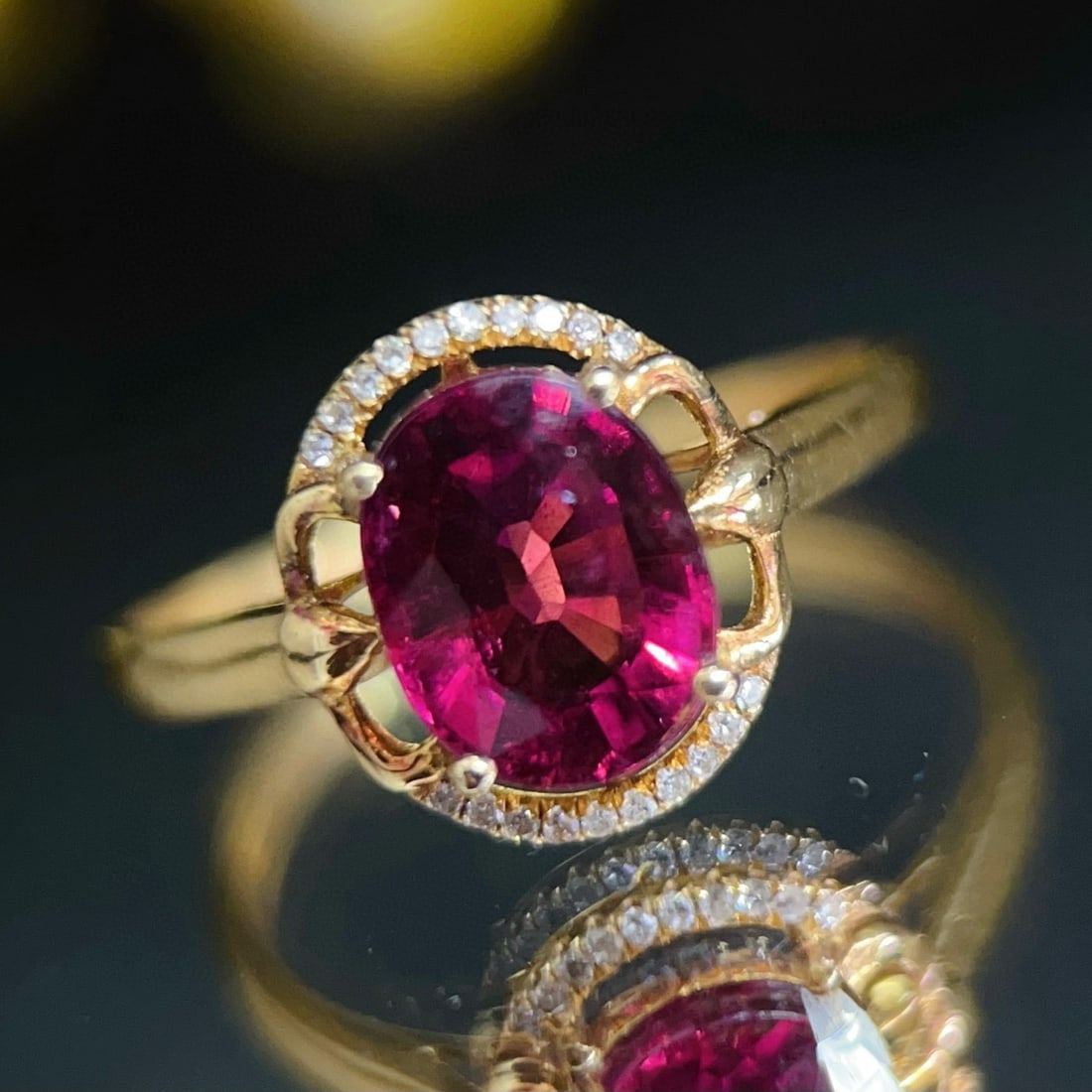 14k Gold 1.96 Ctw Natural Tourmaline & Diamond Ring - 6