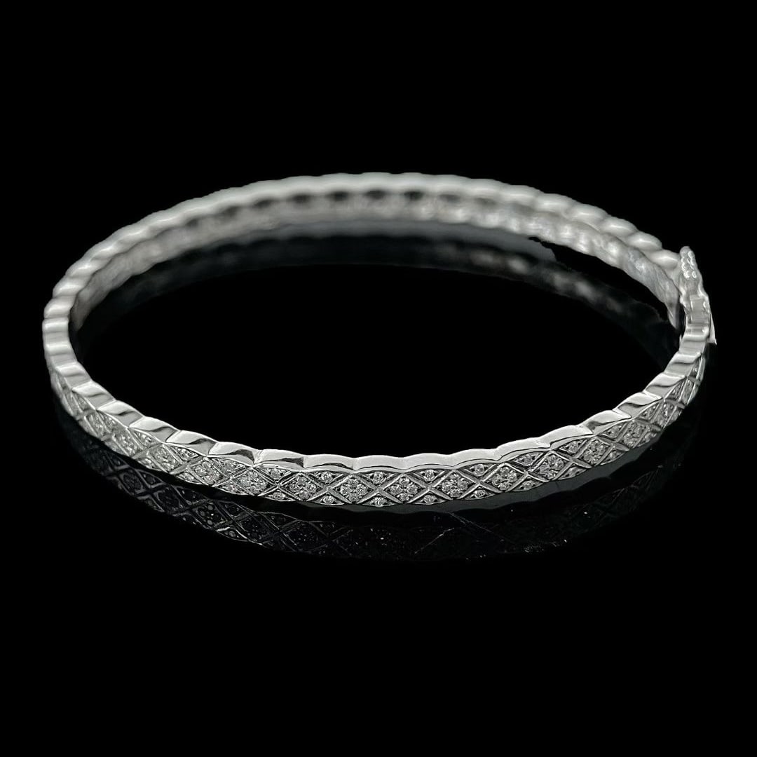 14k Gold 1.18 Ct Natural H Diamond Bangle (1 of 4)