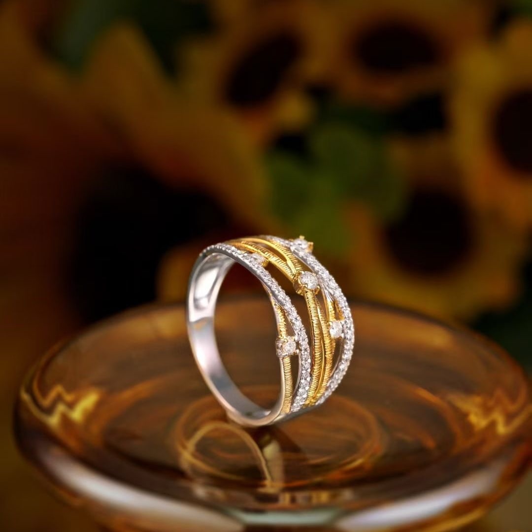 14k Gold 0.5 Ct Natural H Diamond Ring - 2