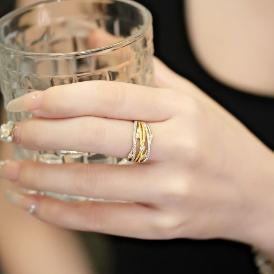 14k Gold 0.5 Ct Natural H Diamond Ring - 4