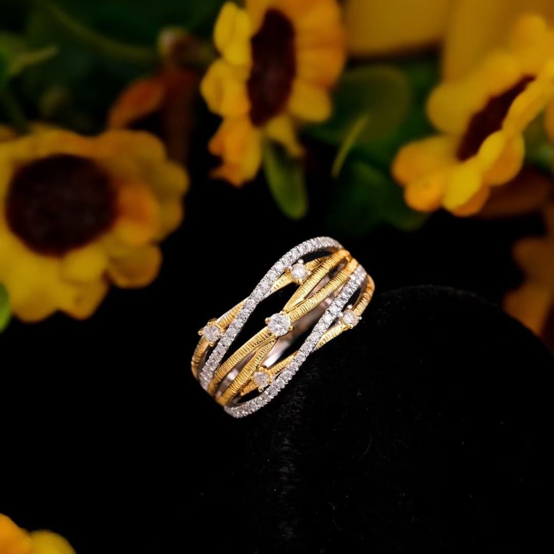 14k Gold 0.5 Ct Natural H Diamond Ring - 6