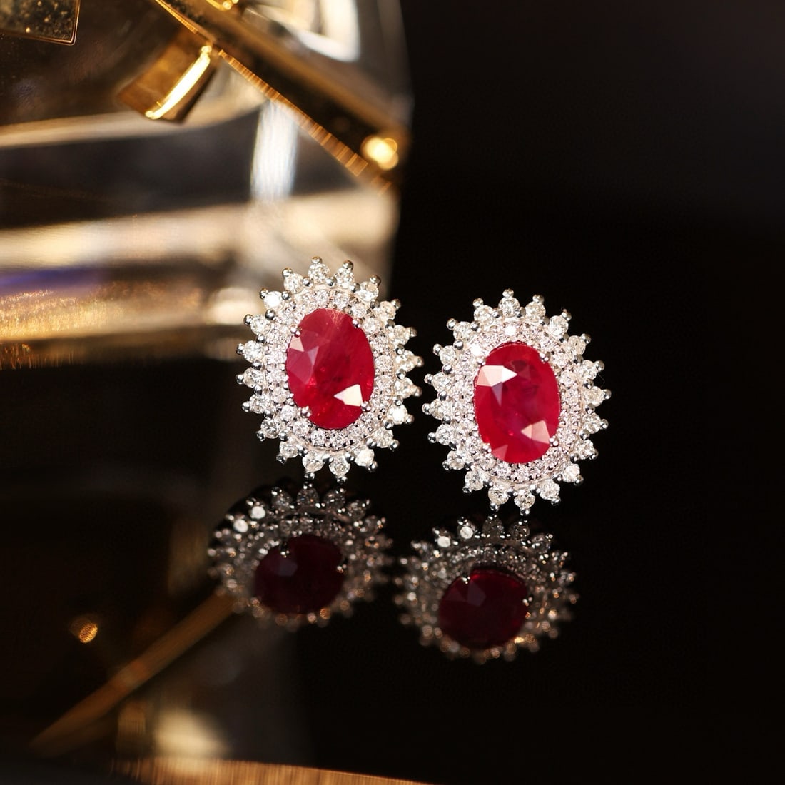 14k Gold 2.73 Ctw Natural Ruby & Diamond Earrings - 5