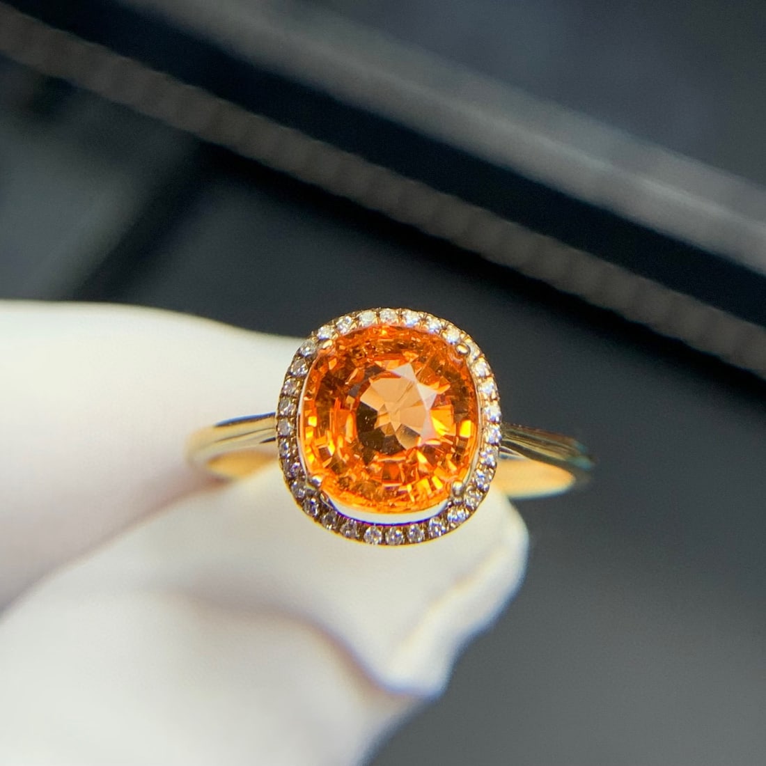 14k Gold 2.36 Ct Natural Spessartine & Diamond Ring - 2