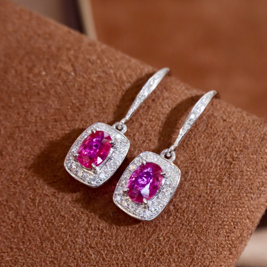 14k Gold 1.19 Ctw Natural Ruby & Diamond Earrings - 2