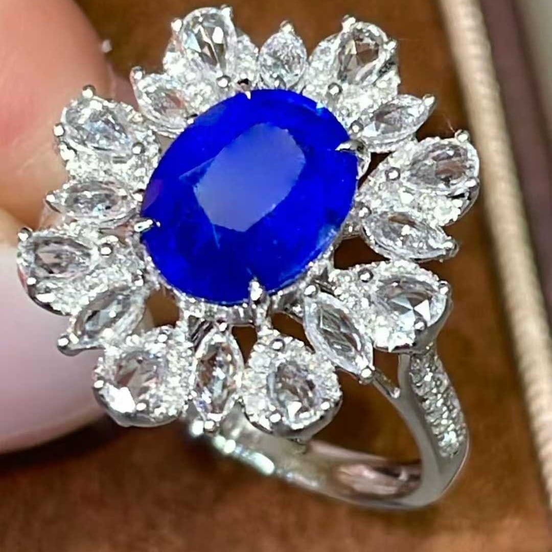 14k Gold 2.63 Ctw Natural Sapphire & Diamond Ring - 2