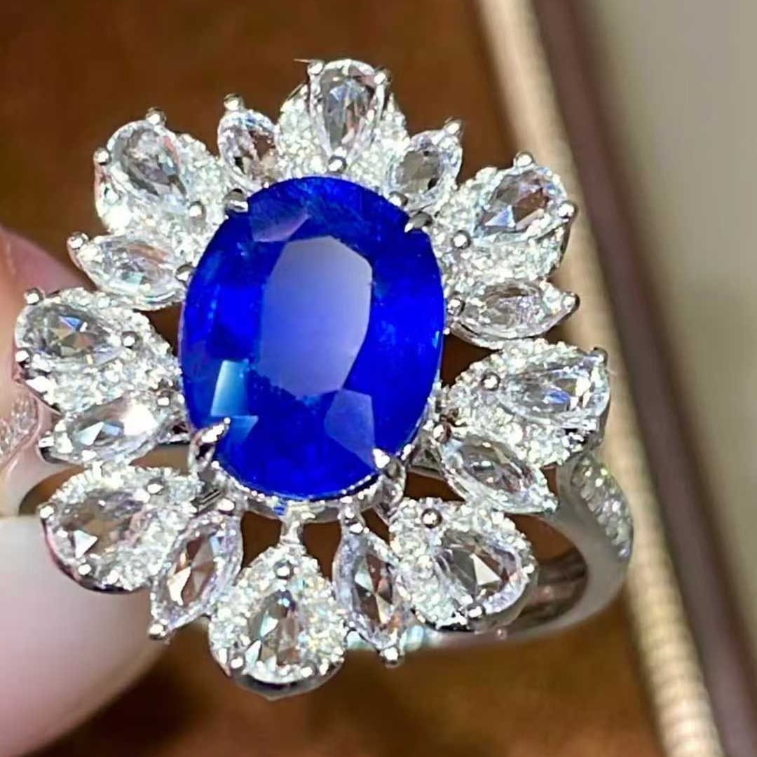 14k Gold 2.63 Ctw Natural Sapphire & Diamond Ring - 4