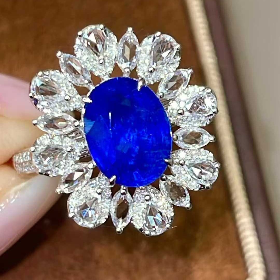 14k Gold 2.63 Ctw Natural Sapphire & Diamond Ring - 6