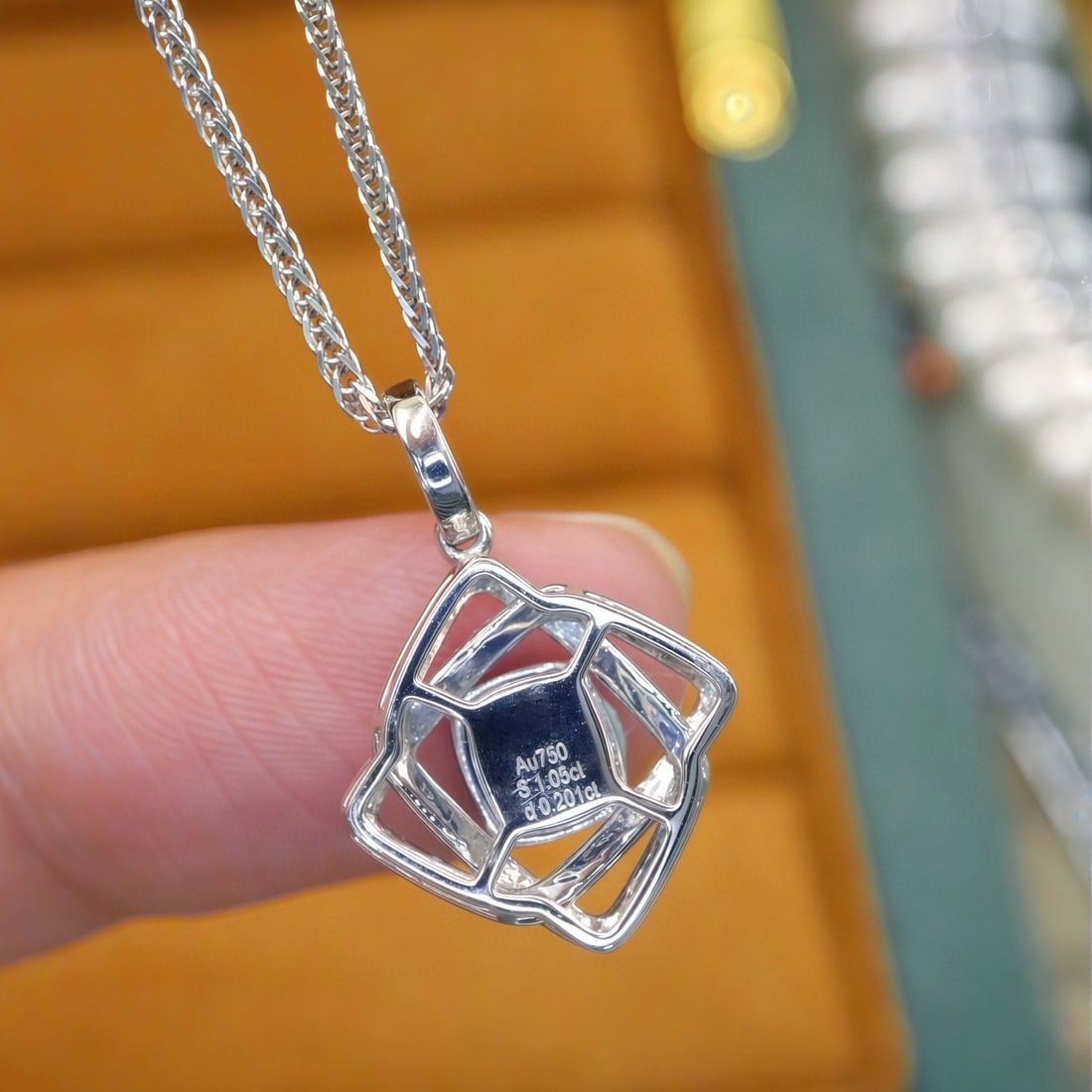 14k Gold 1.25 Ctw Natural Sapphire & Diamond Pendant( Without Chain ) - 4