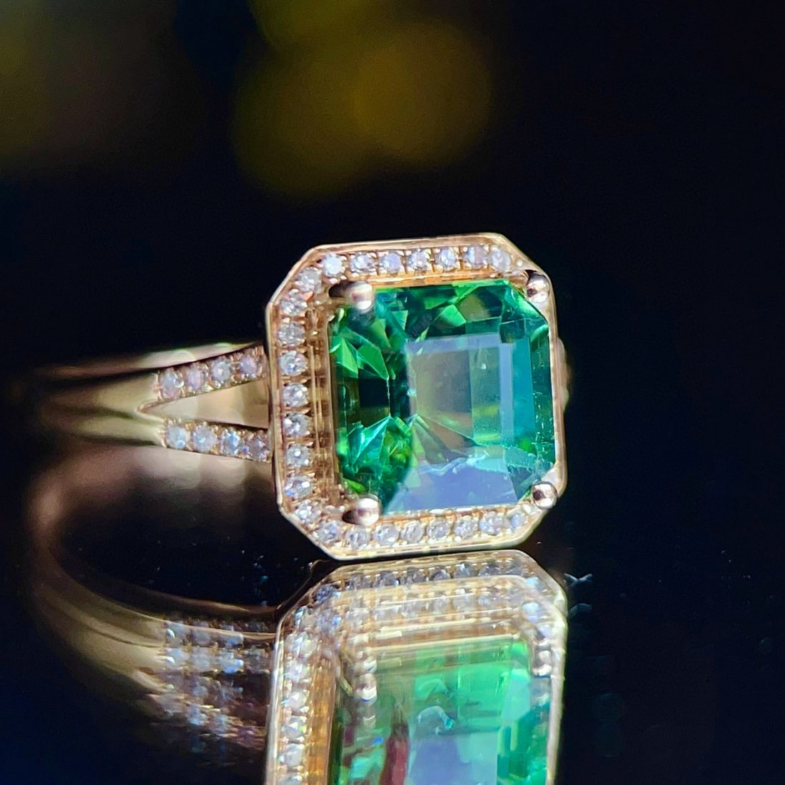 14k Gold 2.44 Ctw Natural Tourmaline & Diamond Ring - 2