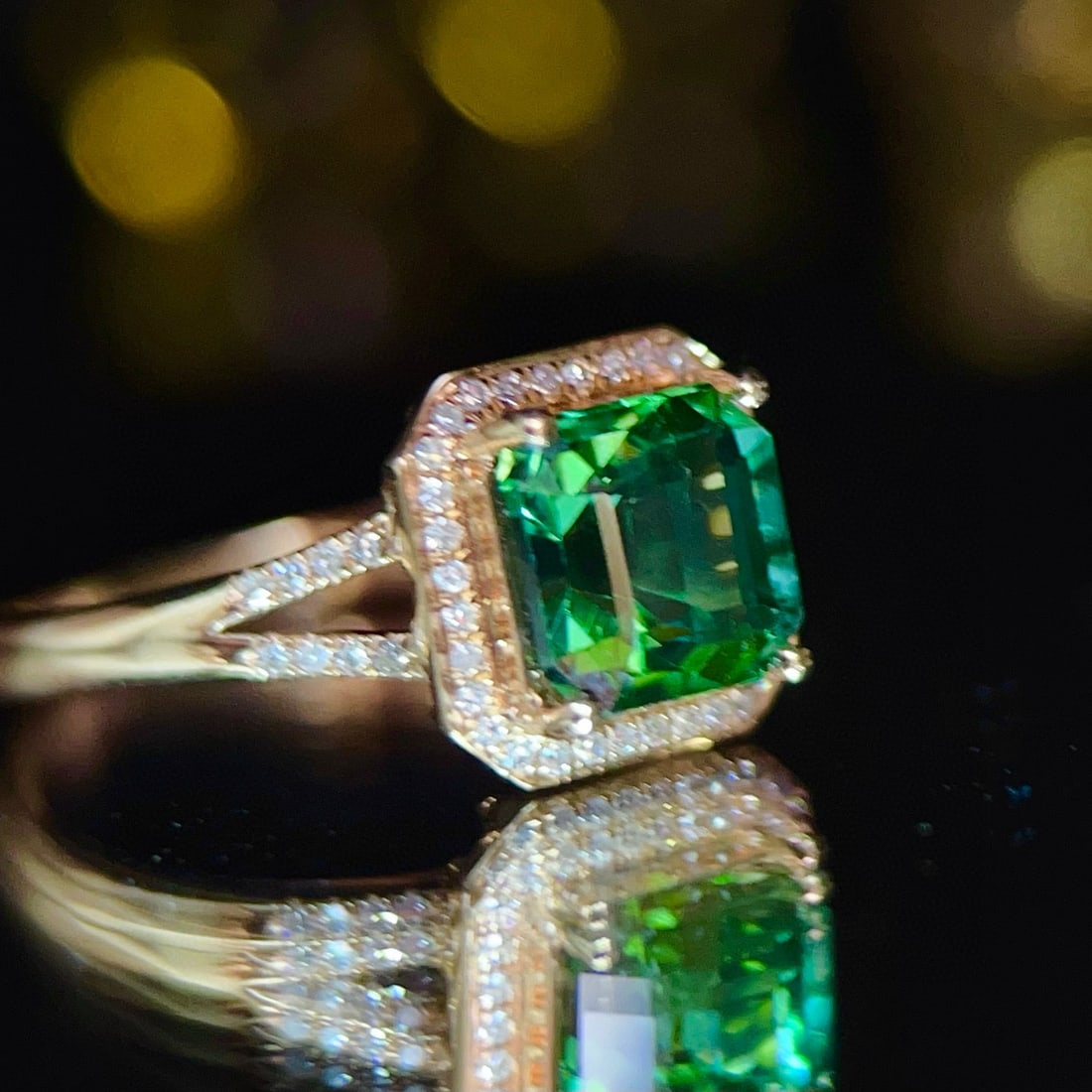 14k Gold 2.44 Ctw Natural Tourmaline & Diamond Ring - 3